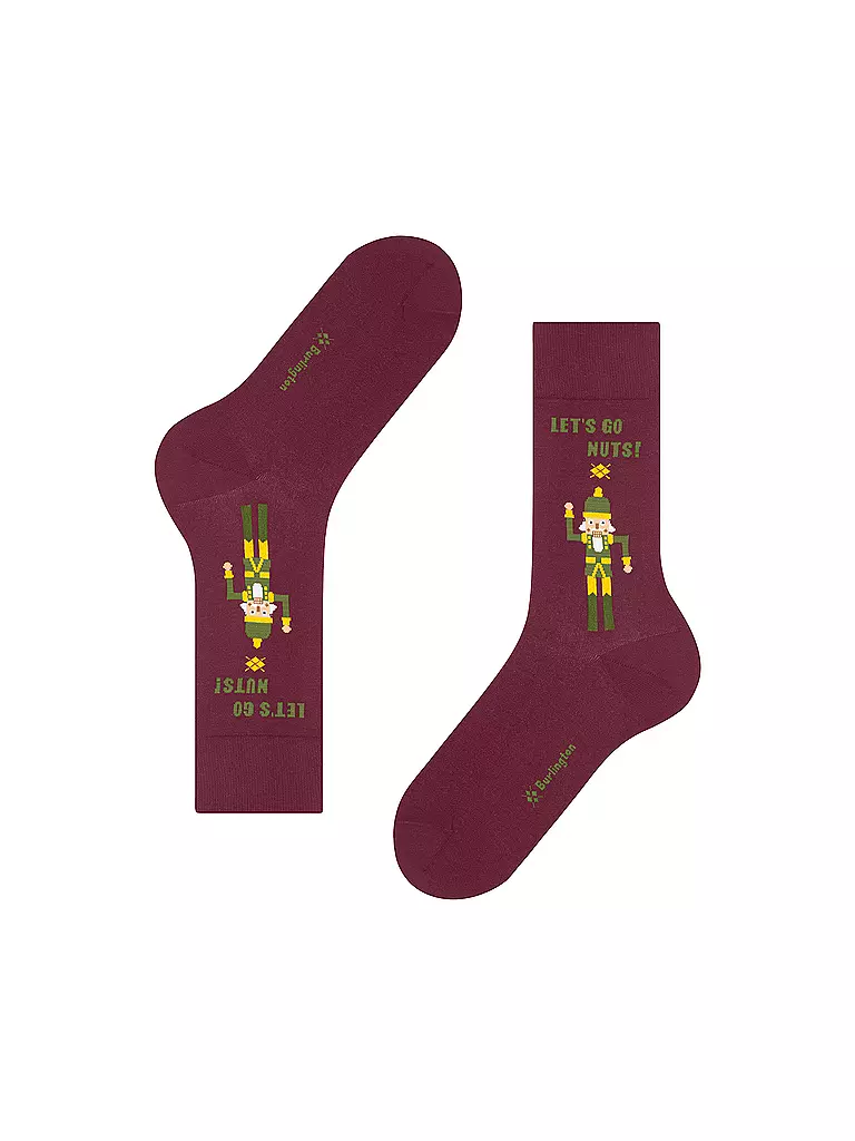 BURLINGTON | Herren Socken NUTTY NUTRACKER 40-46 burgundy | dunkelrot