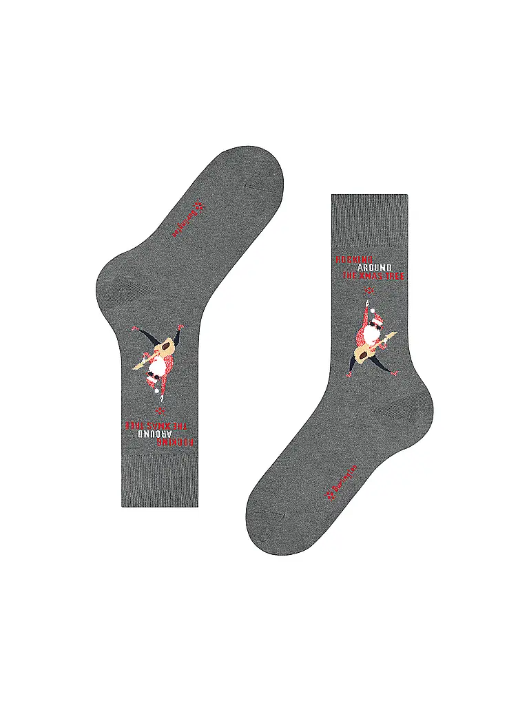 BURLINGTON | Herren Socken ROCKING X-MAS 40-46 light greymelange | 