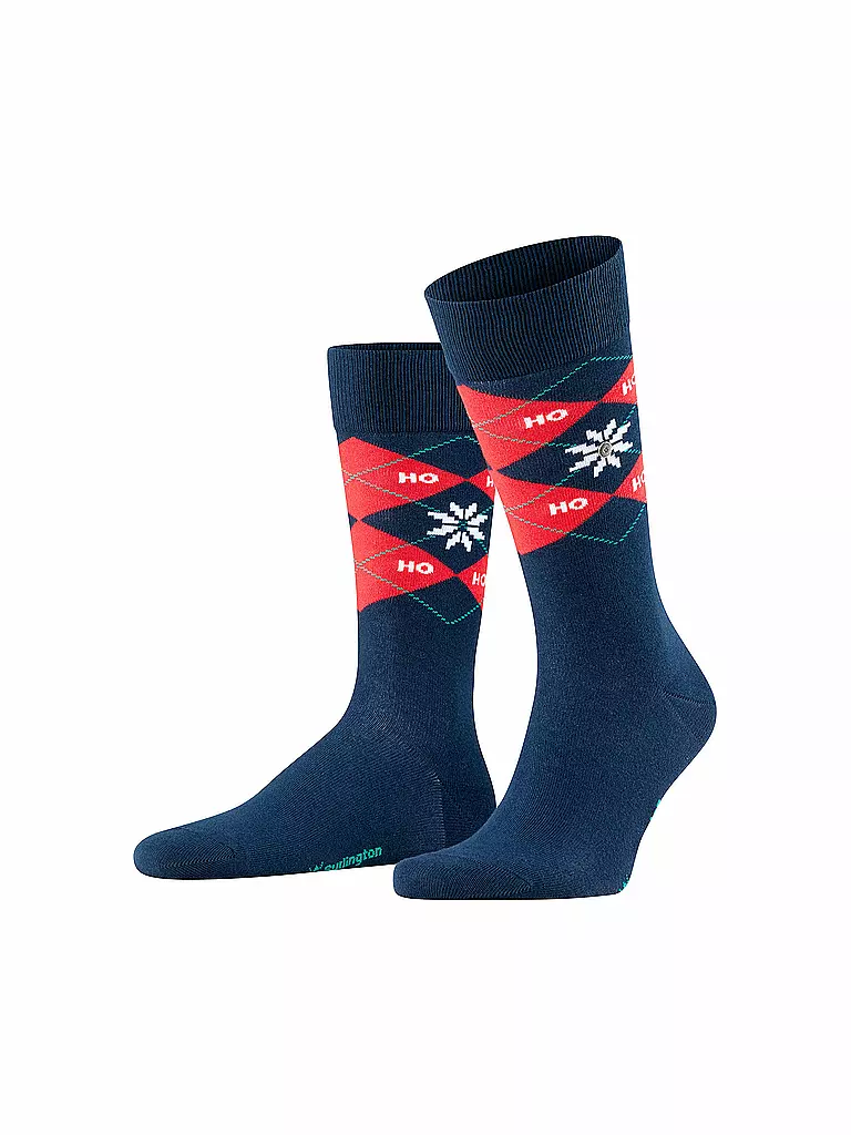 BURLINGTON | Herren Socken Xmas Argyle 40-46 Marine | blau