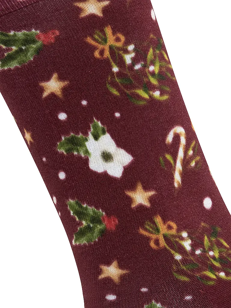 BURLINGTON | Socken FANCY CHRISTMAS 36-41 wine | Dunkelrot