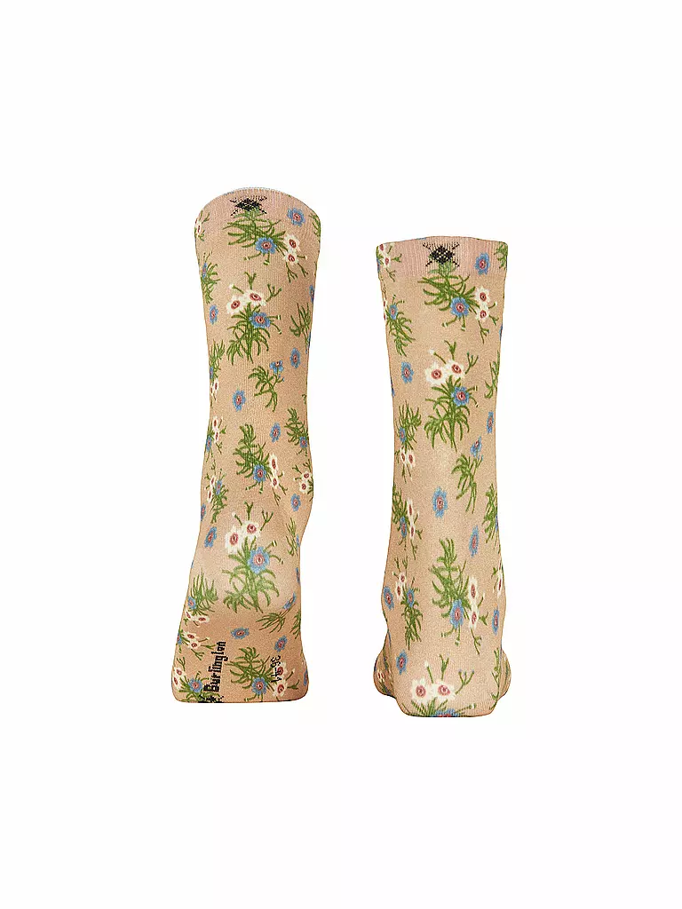 BURLINGTON | Socken FLORAL ROMANCE 36-41 sesame | hellgrün
