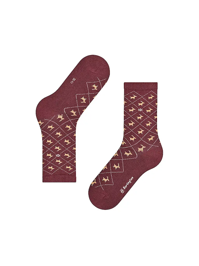 BURLINGTON | Socken REINDEER 36-41 barolo | Dunkelrot