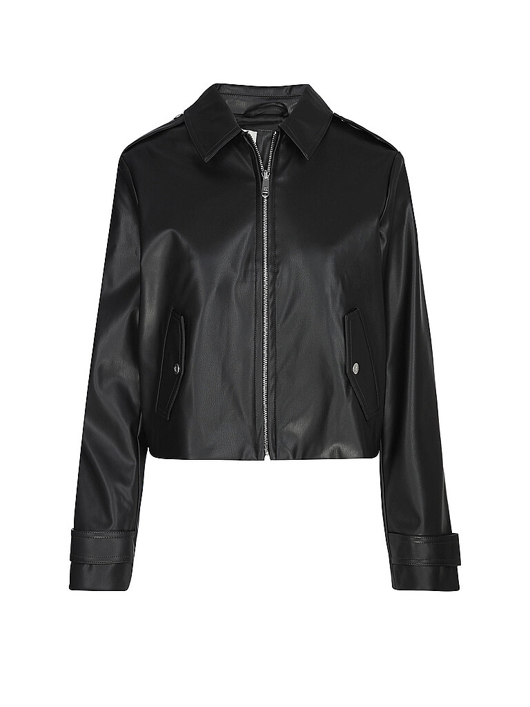 CALVIN KLEIN JEANS Jacke in Lederoptik schwarz | XS