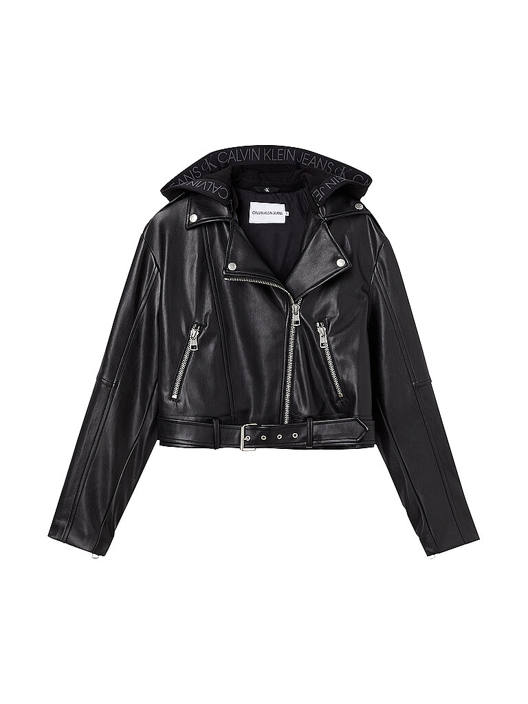 CALVIN KLEIN JEANS Jacke in Lederoptik  schwarz | XS