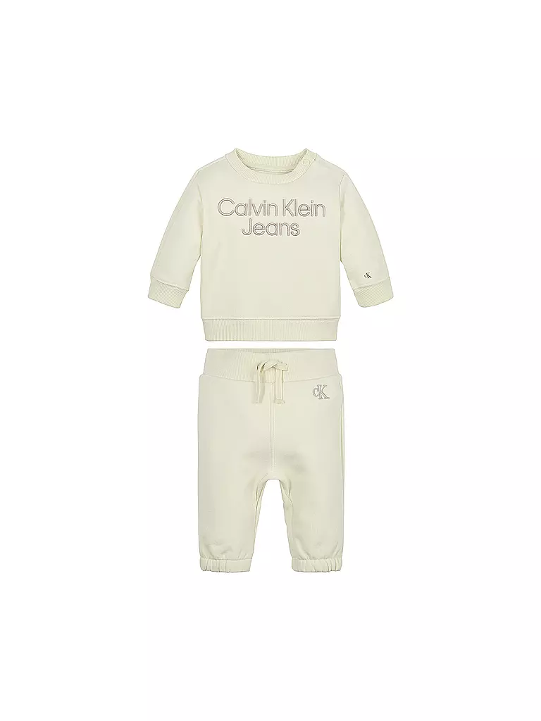 CALVIN KLEIN JEANS | Baby Set Sweater und Hose  | beige