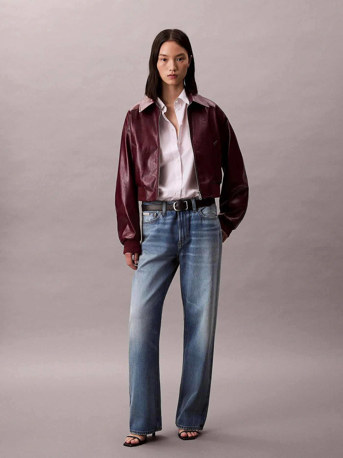CALVIN KLEIN JEANS | Jacke in Lederoptik | dunkelrot