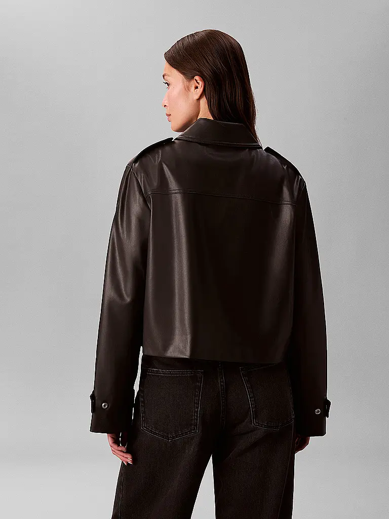 CALVIN KLEIN JEANS | Jacke in Lederoptik | Schwarz