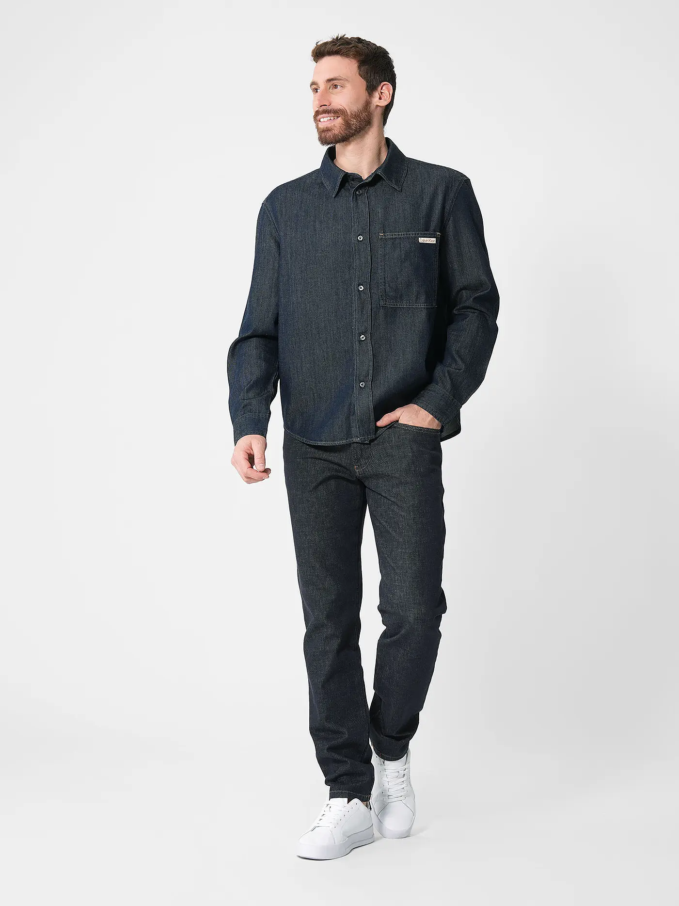 CALVIN KLEIN JEANS | Jeanshemd  | dunkelblau