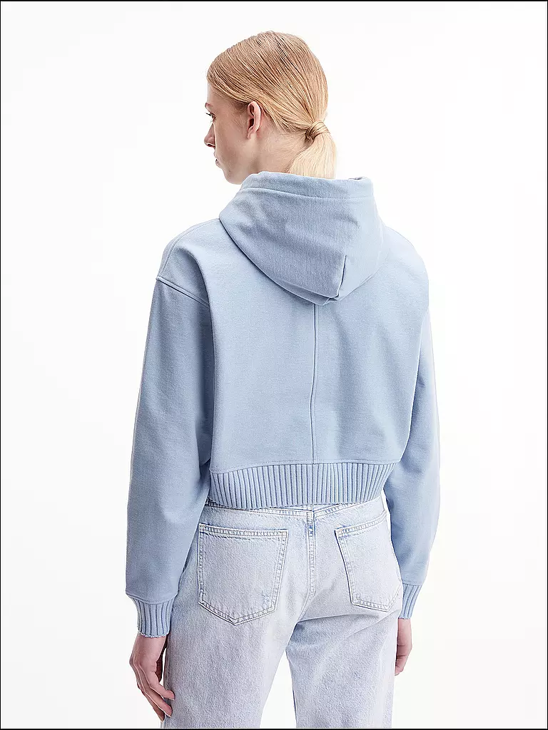 CALVIN KLEIN JEANS | Kapuzensweater - Hoodie Cropped Fit | hellblau