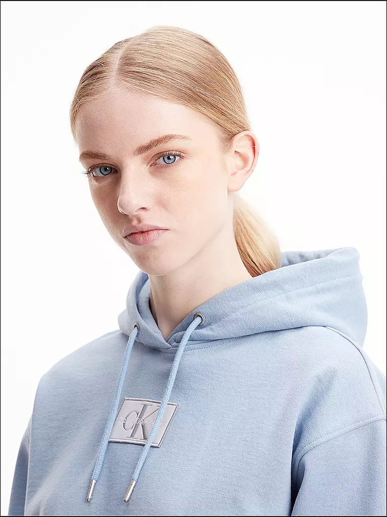 CALVIN KLEIN JEANS | Kapuzensweater - Hoodie Cropped Fit | hellblau