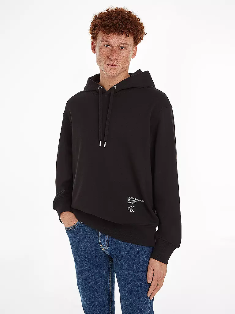 CALVIN KLEIN JEANS | Kapuzensweater- Hoodie | schwarz