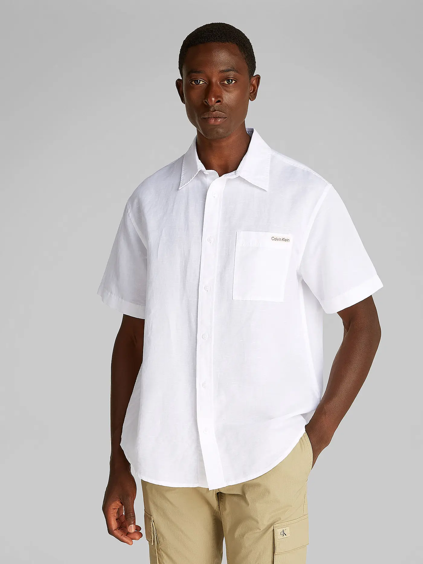 CALVIN KLEIN JEANS | Leinenhemd  | weiss