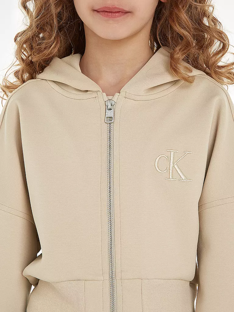 CALVIN KLEIN JEANS | Mädchen Sweatjacke  | beige