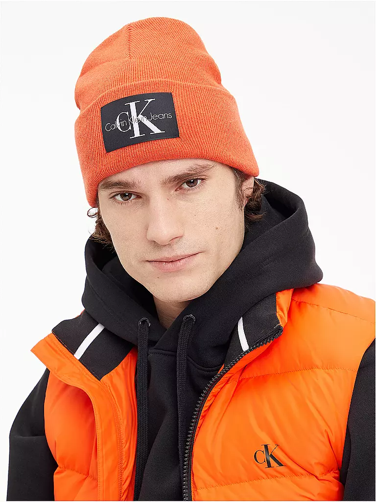 CALVIN KLEIN JEANS | Mütze - Beanie  | orange