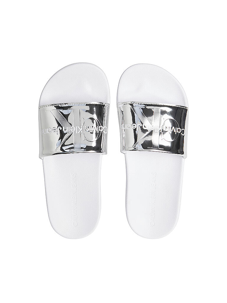 CALVIN KLEIN JEANS | Pantoletten - Badeschuhe | silber