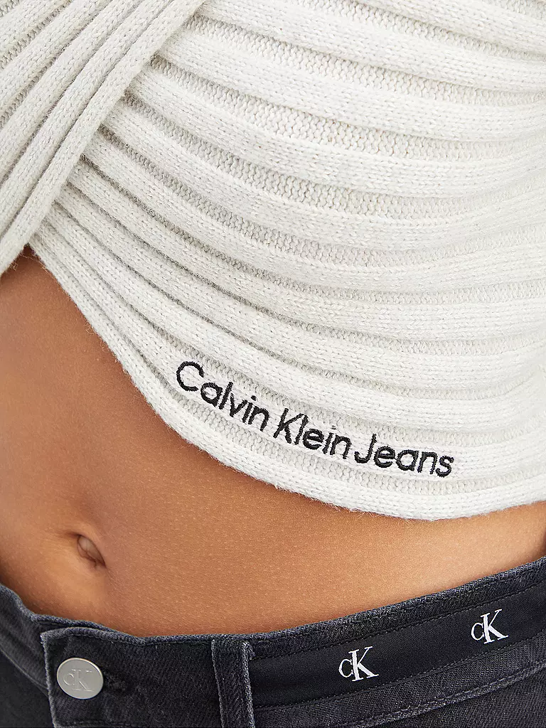 CALVIN KLEIN JEANS | Pullover Cropped Fit | creme