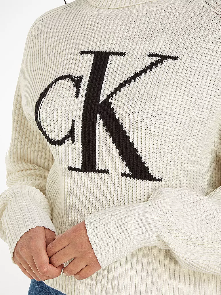 CALVIN KLEIN JEANS | Rollkragenpullover  | weiss