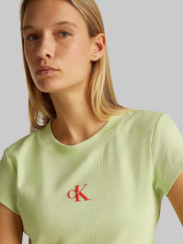 CALVIN KLEIN JEANS | T-Shirt Cropped Fit  | hellgrün