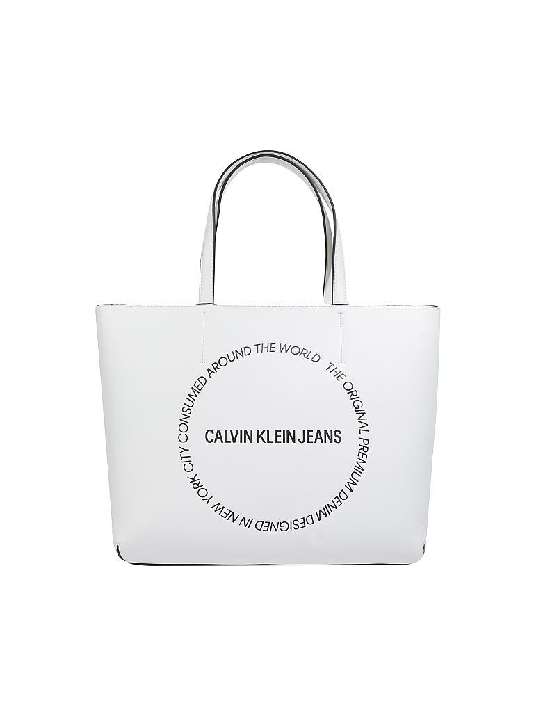 CALVIN KLEIN JEANS | Tasche - Shopper "CK Sculpted" | weiß