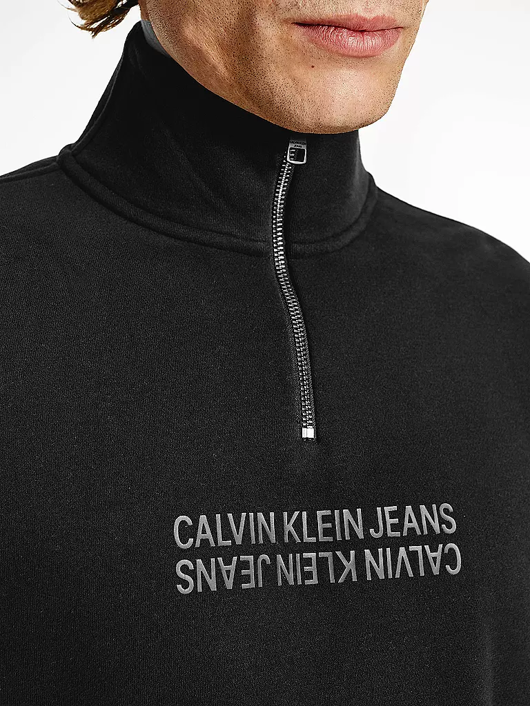 CALVIN KLEIN JEANS | Troyer Sweater | schwarz