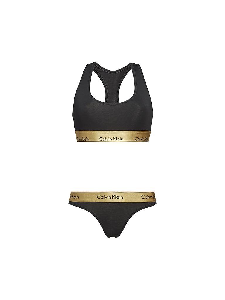 toeter ei Boos worden CALVIN KLEIN Geschenkset Damen-Unterwäsche "Modern Cotton" (Schwarz/Gold)  schwarz