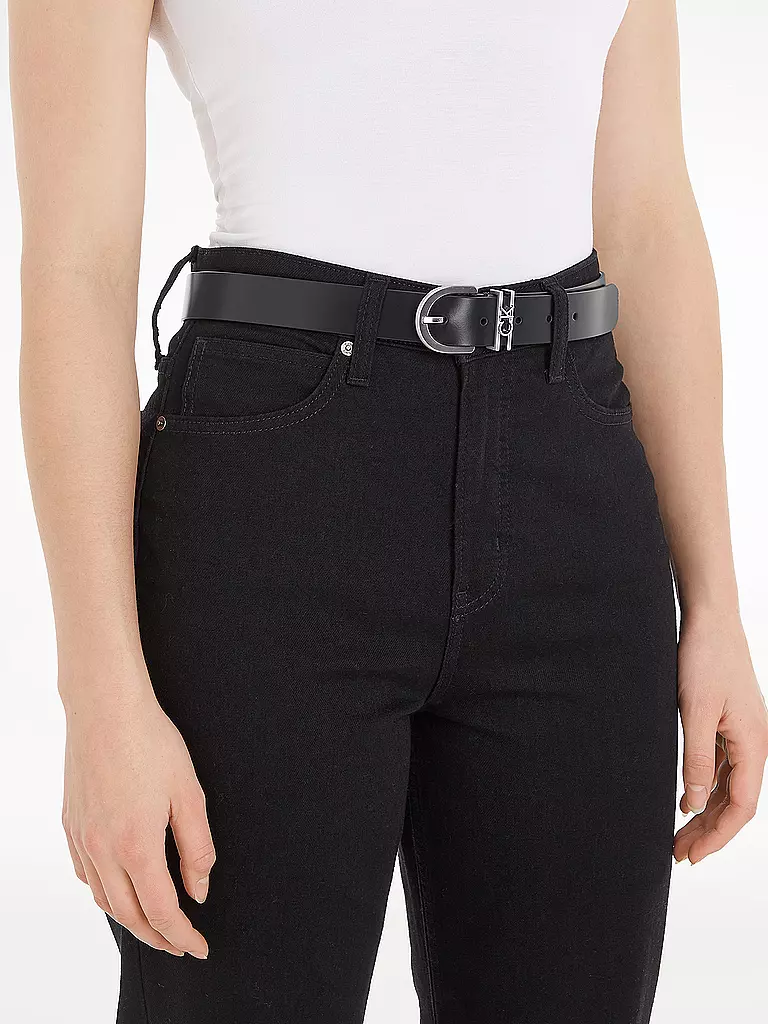 CALVIN KLEIN Ledergürtel schwarz