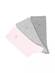 CALVIN KLEIN | Socken 3-er Pkg dark grey melange | rosa