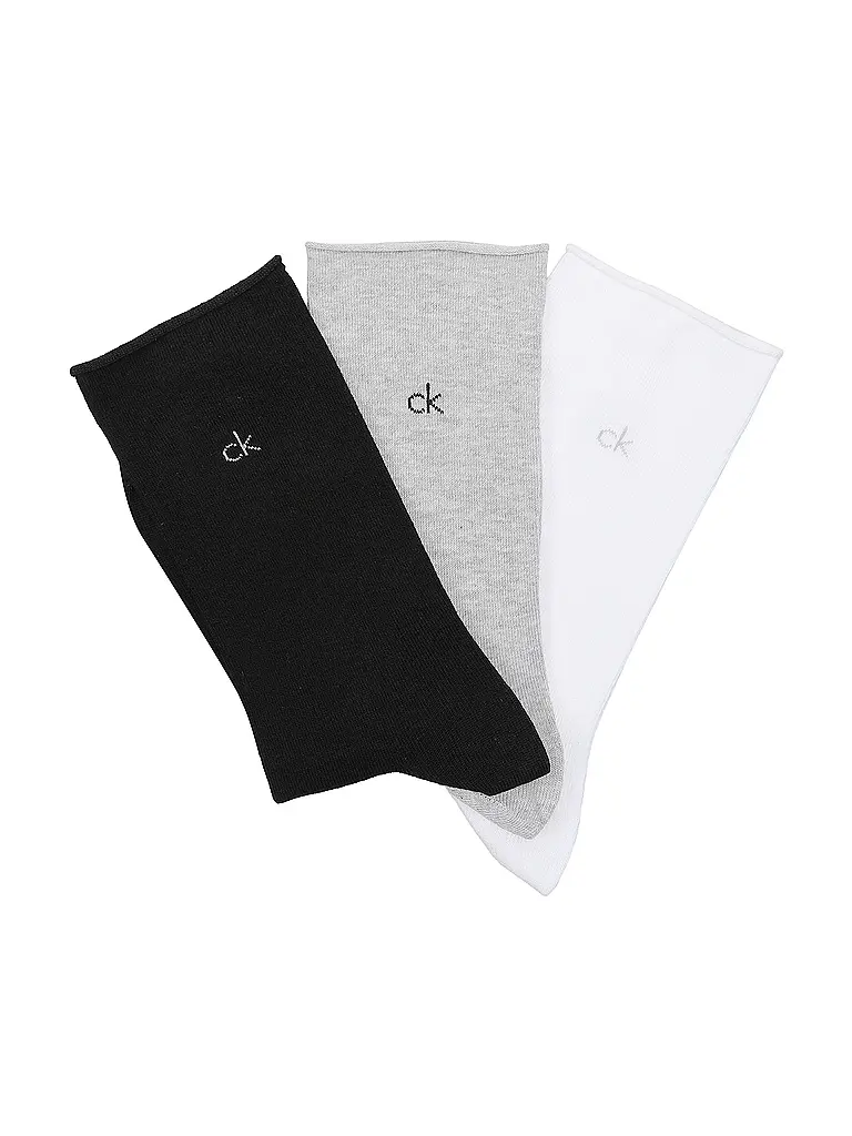 CALVIN KLEIN | Socken 3er Pkg white / grey melange / black | hellgrau