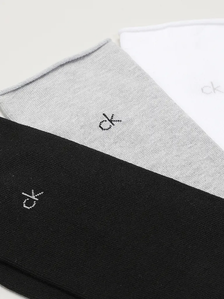 CALVIN KLEIN | Socken 3er Pkg white / grey melange / black | hellgrau
