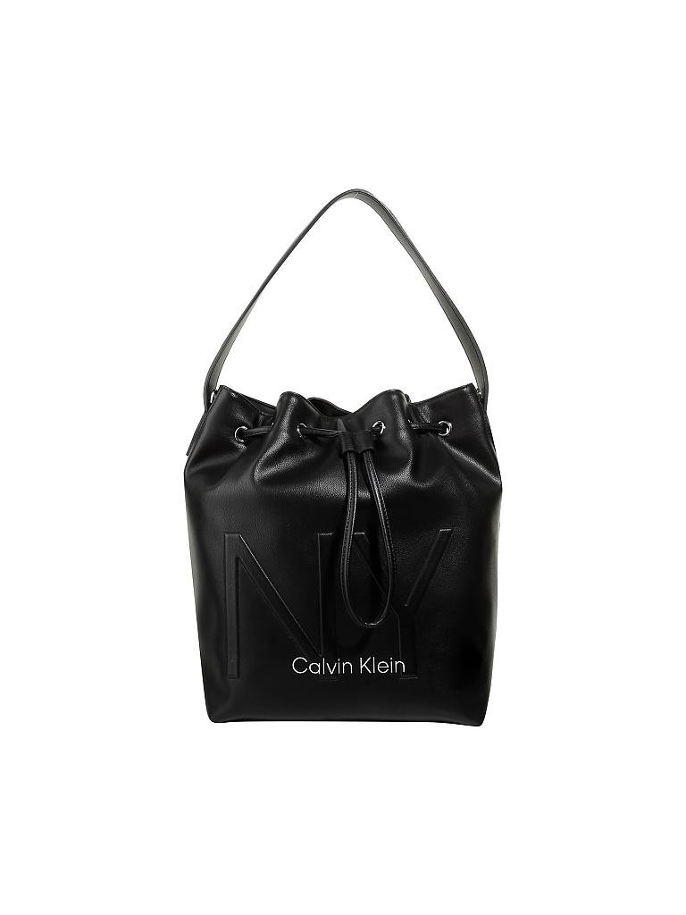 CALVIN KLEIN Umhängetasche Bucket Bag "NY Shaped" schwarz