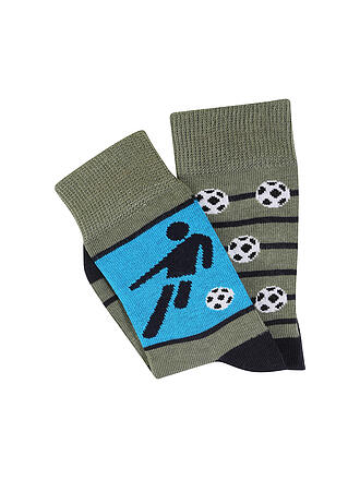 CAMANO | Jungen Socken 2er Pkg Fussball olive green