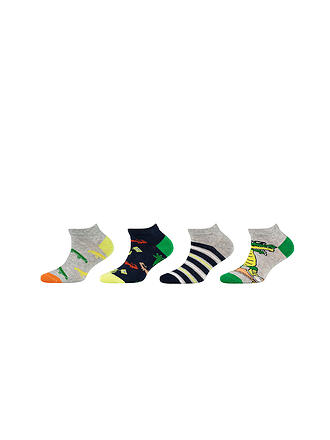 CAMANO | Kinder Sneaker Socken 4er Pkg fog melange