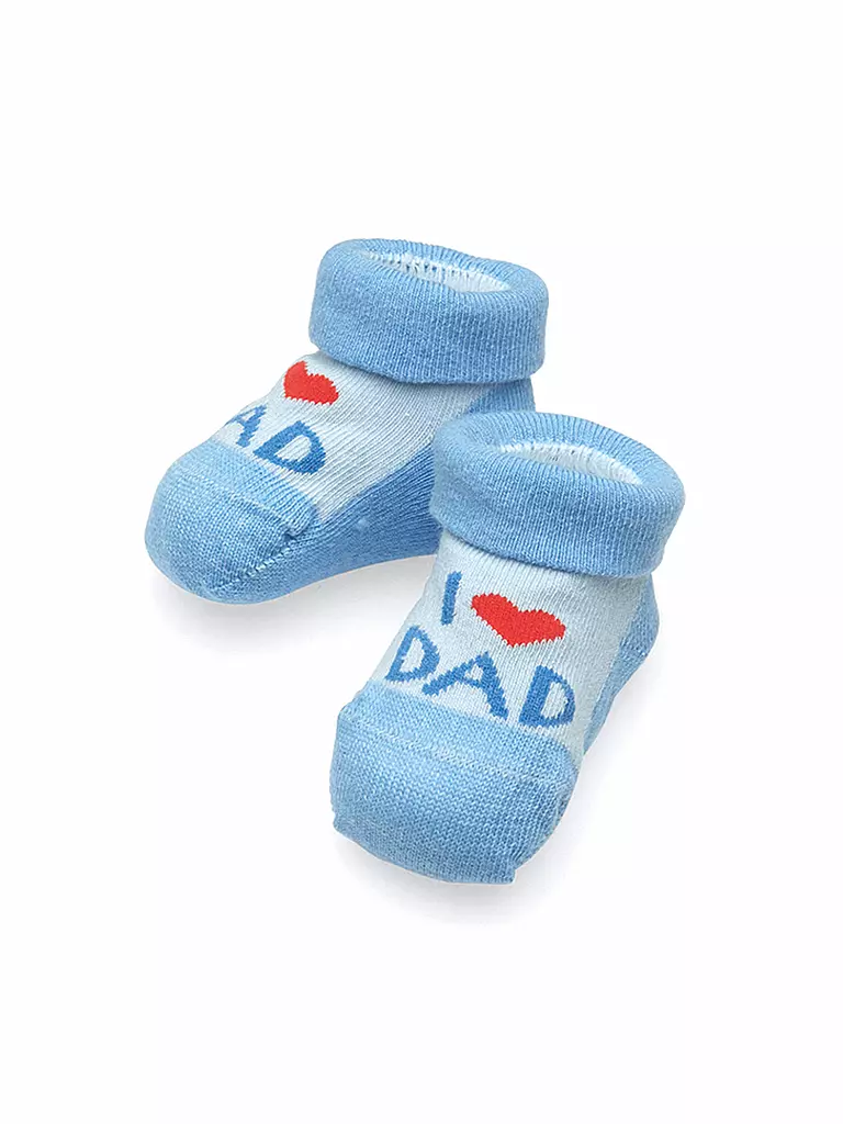 CAMANO | Baby Socken Geschenkbox "I Love Dad" light blue | blau