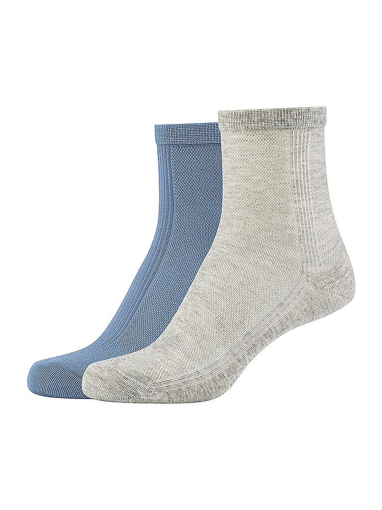 CAMANO | Damen Socken 2er Pkg Cotton Fine Bio Fog Melange | grau