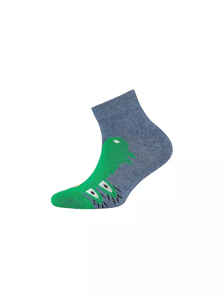CAMANO | Jungen Sneaker Socken 4er Pkg. fog melange | blau