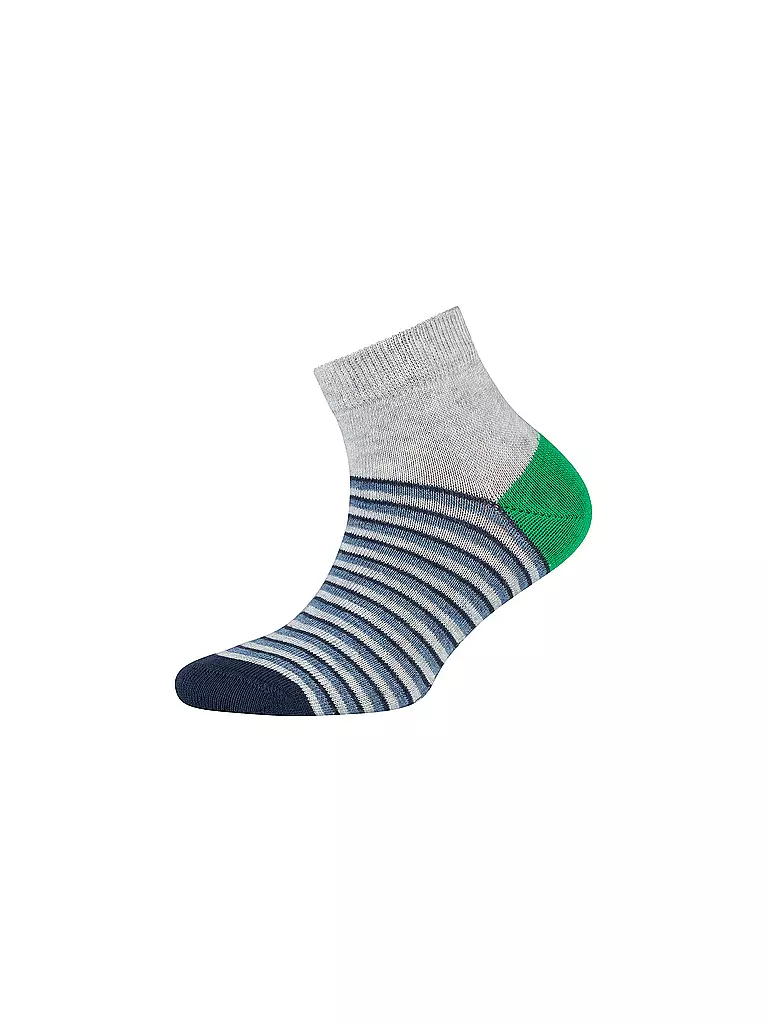 CAMANO | Jungen Sneaker Socken 4er Pkg. fog melange | blau