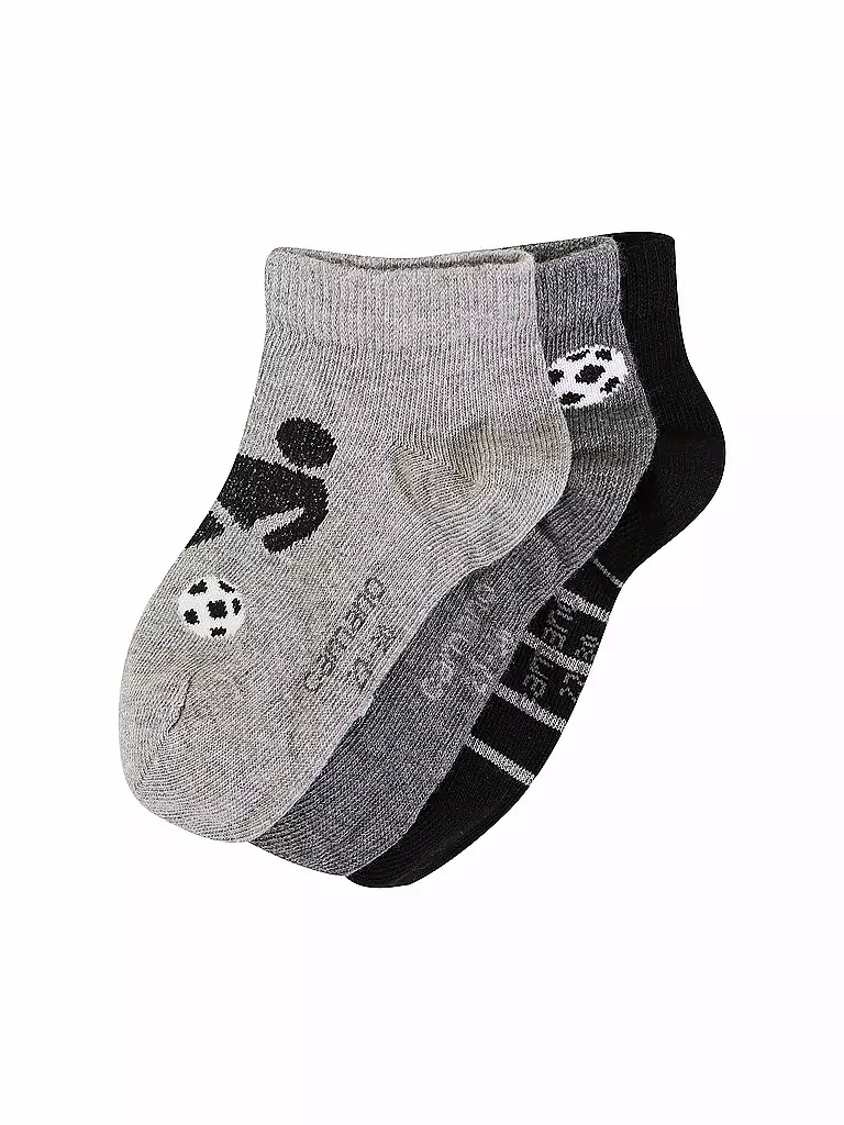 CAMANO | Jungen Sneakersocken 3er Pkg Fuss light grey mela | grau