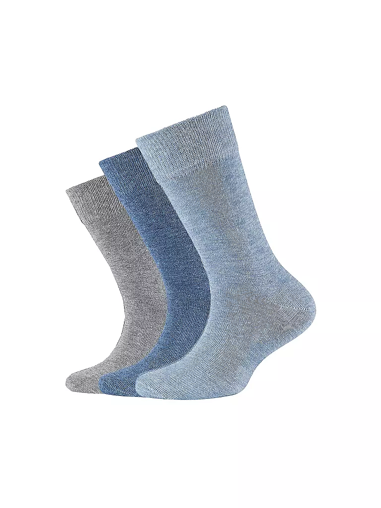 CAMANO | Jungen Socken 3er Pkg stone melange | blau