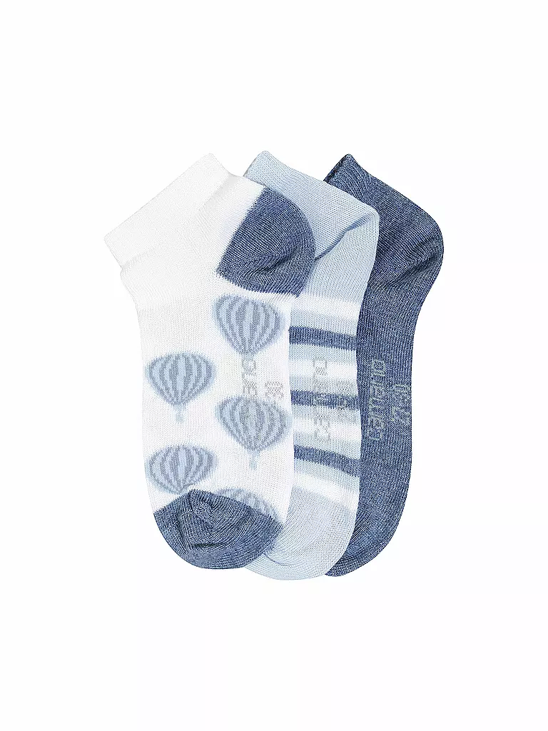 CAMANO | Mädchen Sneakersocken 3er Pkg ice blue | blau