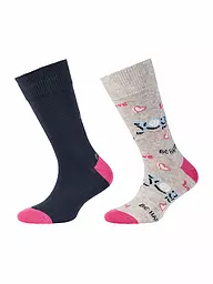 CAMANO | Mädchen Socken 2er Pkg. Lilac Chiffon  | dunkelblau
