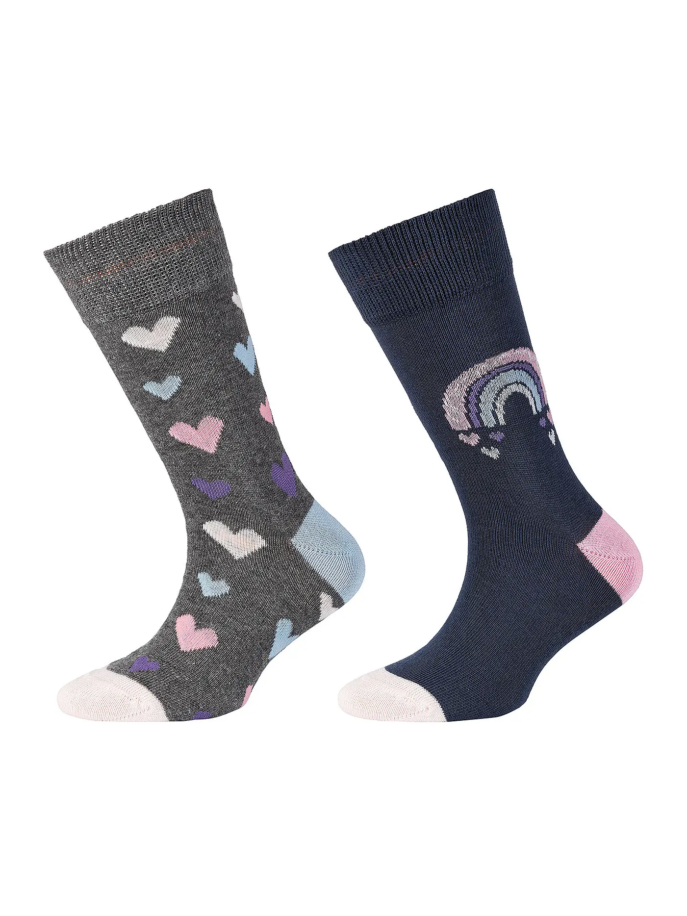 CAMANO | Mädchen Socken 2er Pkg. Blue  | grau