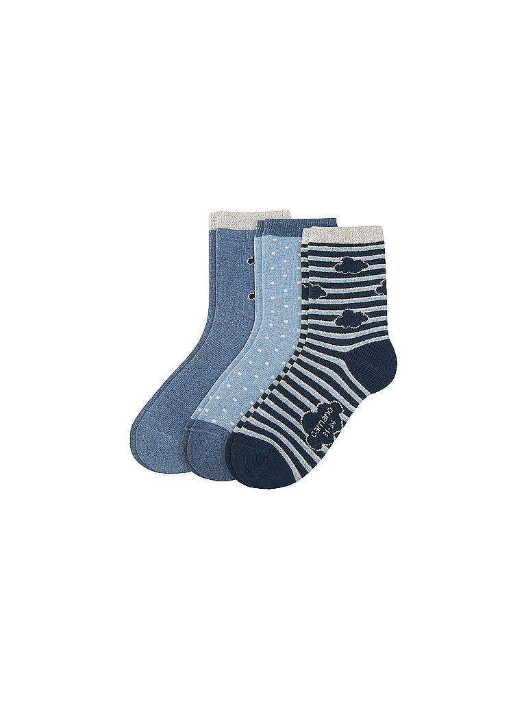 CAMANO | Mädchen Socken 3er Pkg dark blue | blau
