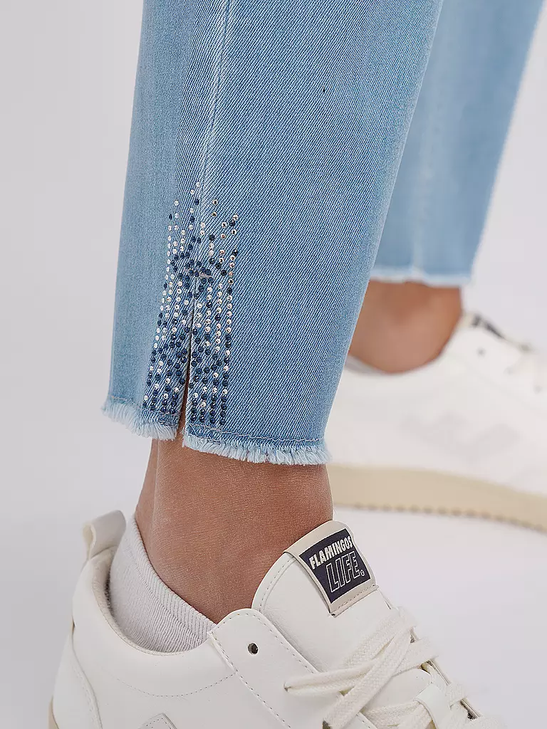 CAMBIO | Jeans Slim Fit 7/8 PIPER SHORT SWAROVSKI | hellblau