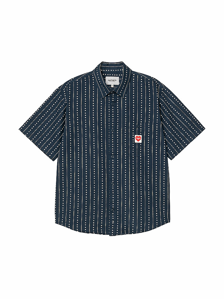 Carhartt WIP Short Sleeved Shirt Regular Fit Drewe Dark Blue