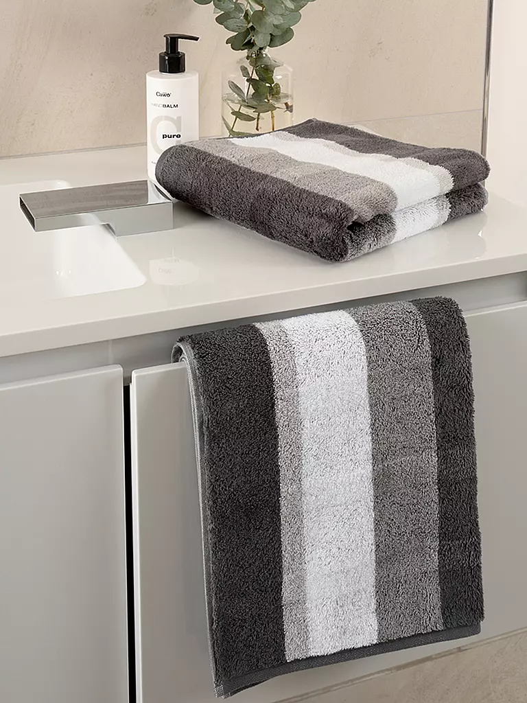 CAWÖ | Duschtuch NOBLESSE 80x160cm Anthrazit | hellbraun