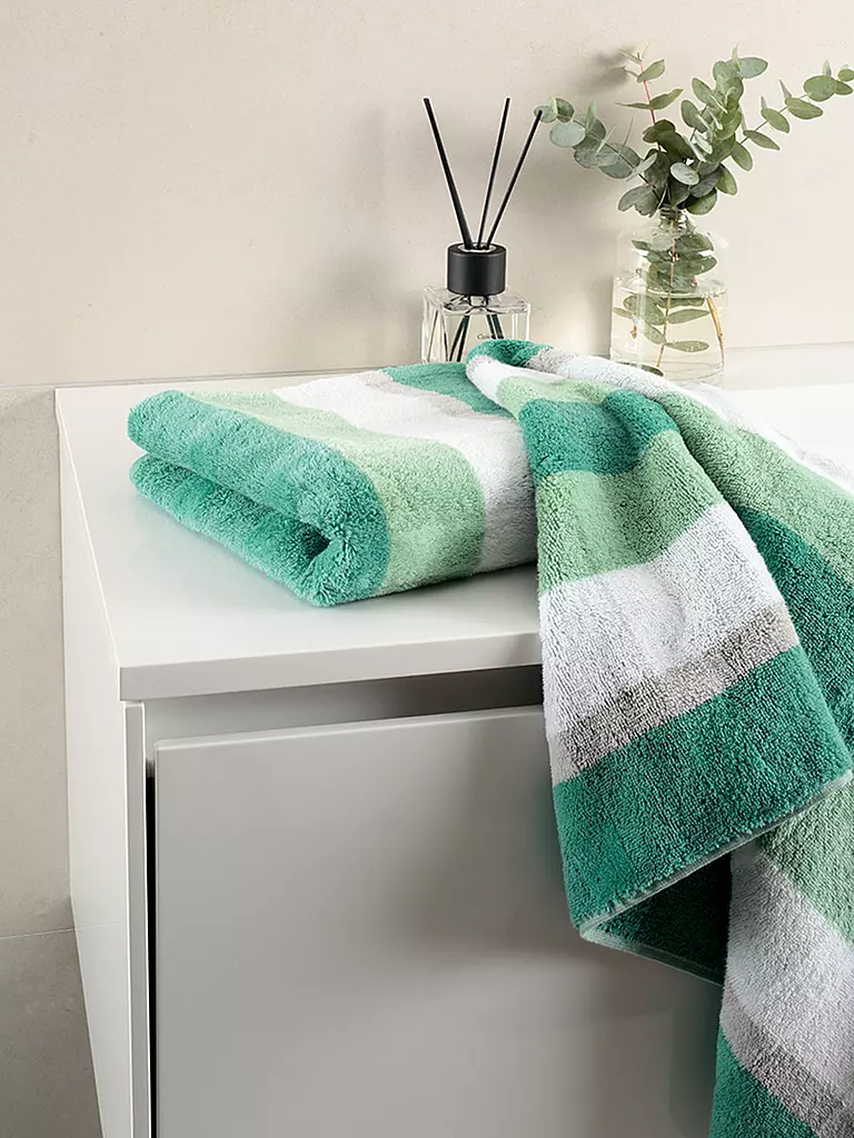 CAWÖ | Duschtuch NOBLESSE 80x160cm Smaragd | hellbraun