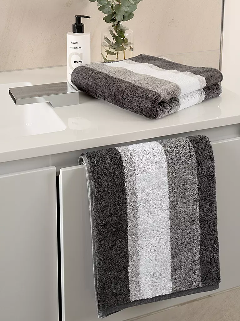 CAWÖ | Handtuch NOBLESSE 50x100cm Anthrazit | hellbraun
