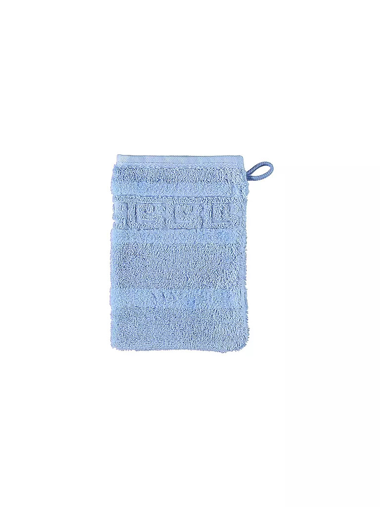CAWÖ | Waschhandschuh NOBLESSE 16x22cm Mittelblau | hellblau