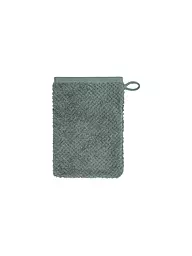 CAWÖ | Waschhandschuh Pure 16x22cm Natur | dunkelgrün