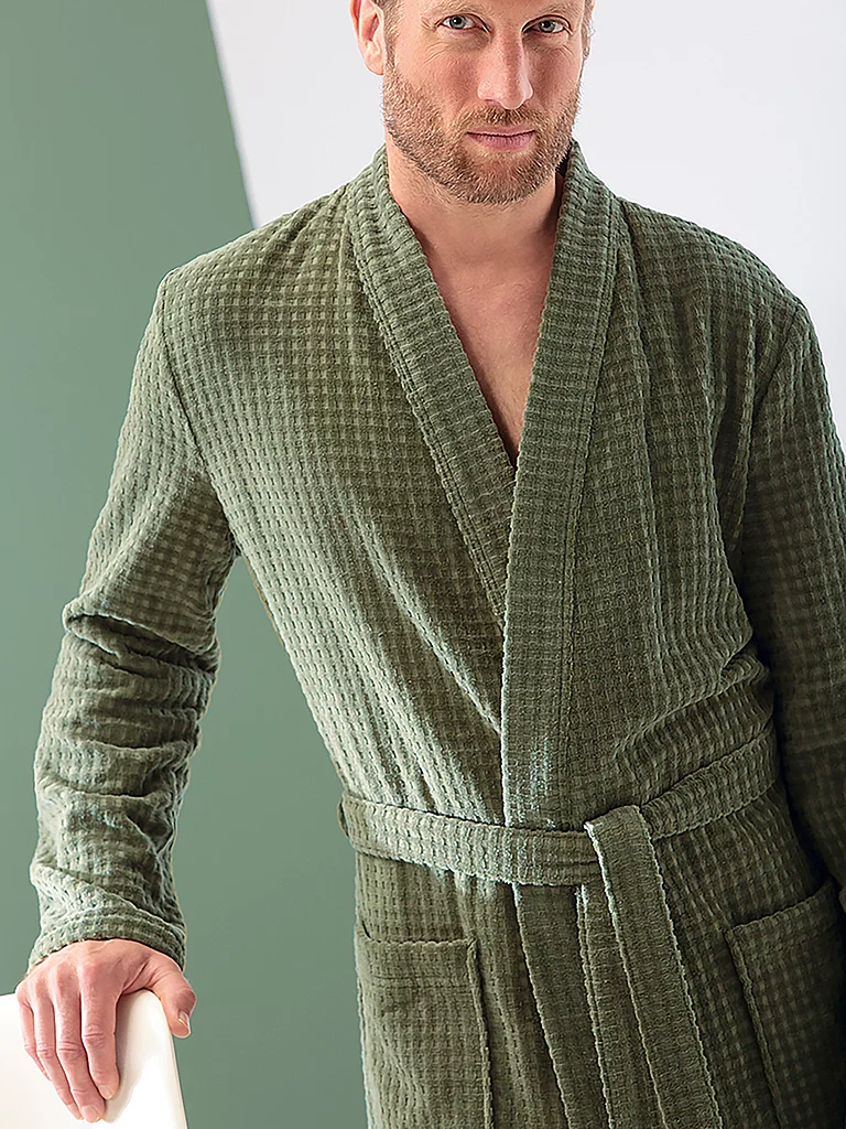 CAWÖ Peignoir kimono pour hommes vert clair | 54